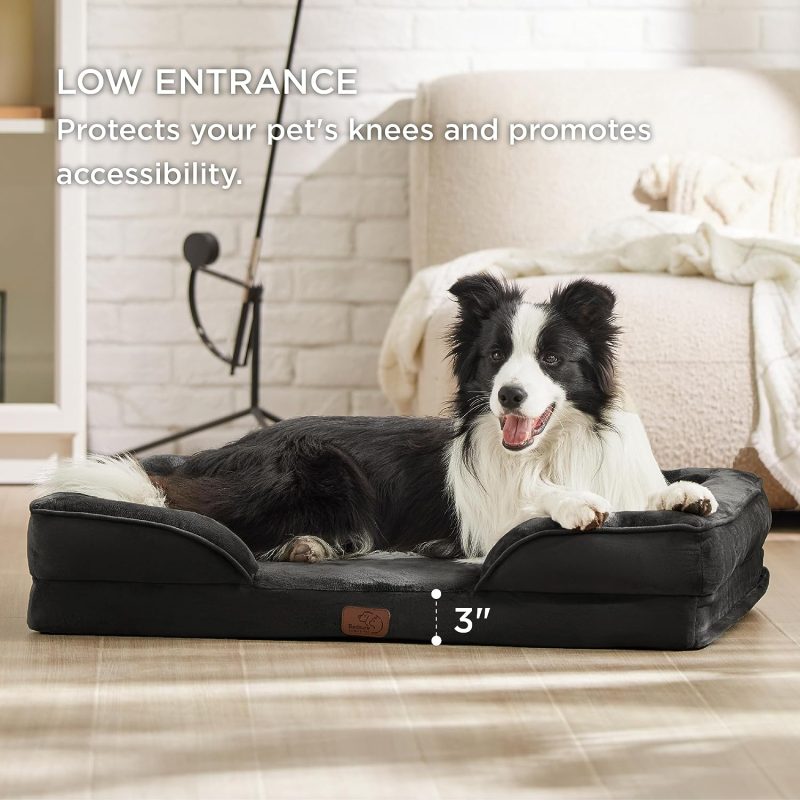 Bedsure Orthopedic Dog Bed for Medium Dogs -Foam Sofa with Removable Washable Cover, Waterproof Lining and Nonskid Bottom Couch, - Image 193