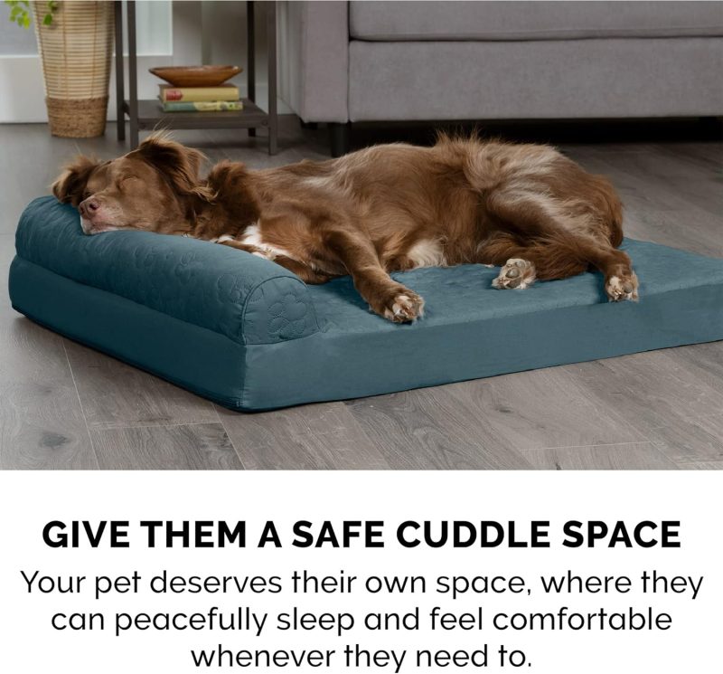 Furhaven Orthopedic Dog Bed for Medium/Small Dogs w/ Removable Bolsters & Washable Cover, For Dogs Up to 35 lbs - Plush & Almond - Image 175