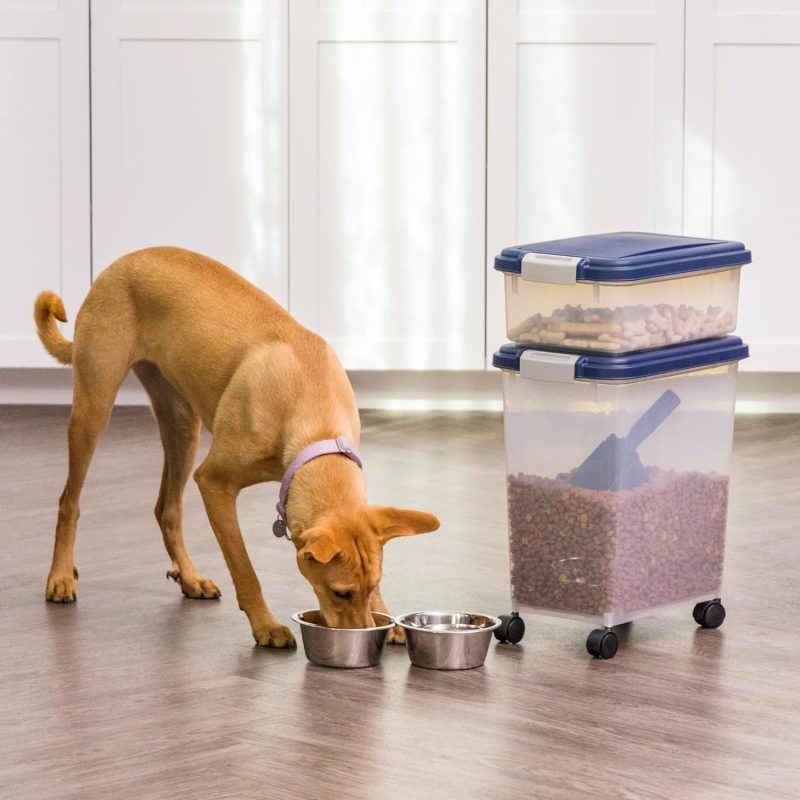 IRIS USA Airtight Pet Food/Treat Storage Container Combo, Blue - Image 22
