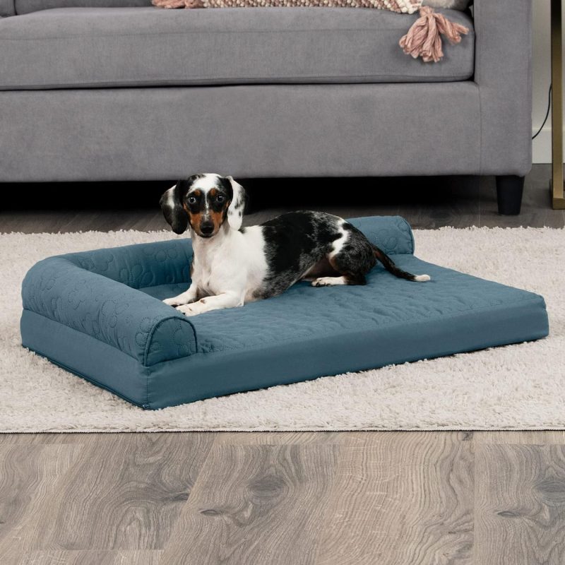 Furhaven Orthopedic Dog Bed for Medium/Small Dogs w/ Removable Bolsters & Washable Cover, For Dogs Up to 35 lbs - Plush & Almond - Image 505