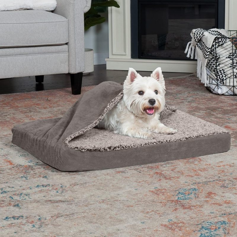 Furhaven Cooling Gel Dog Bed for Large Dogs w/ Removable Bolsters & Washable Cover, For Dogs Up to 95 lbs - Plush & Velvet Waves - Image 329