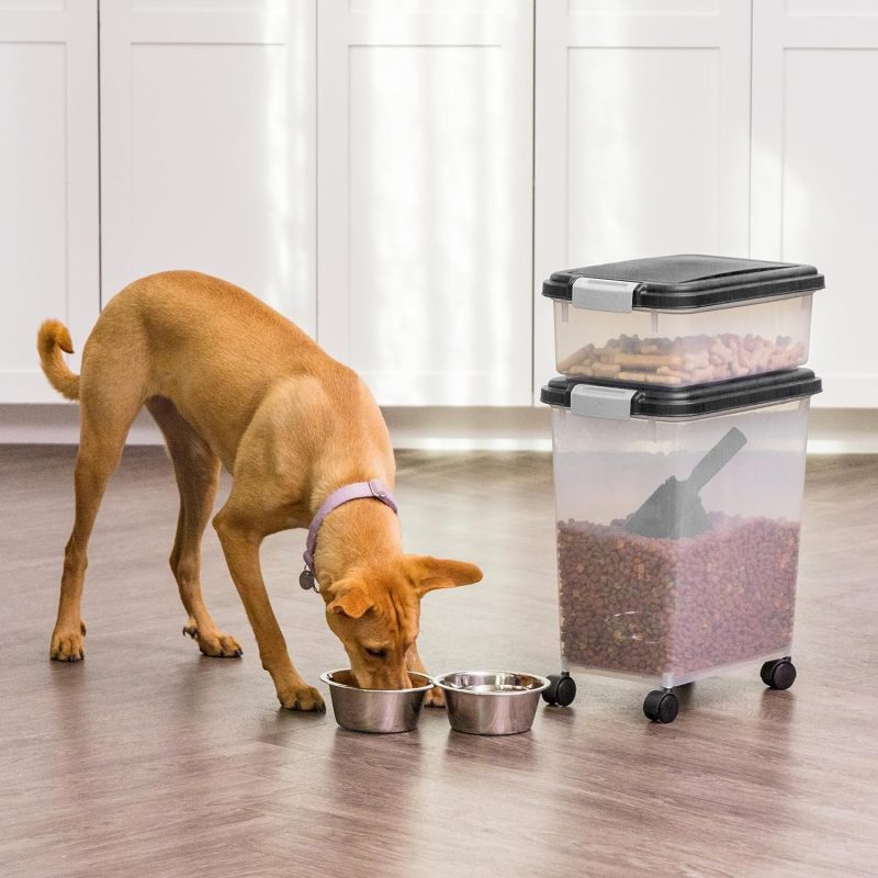 IRIS USA Airtight Pet Food/Treat Storage Container Combo, Blue - Image 63