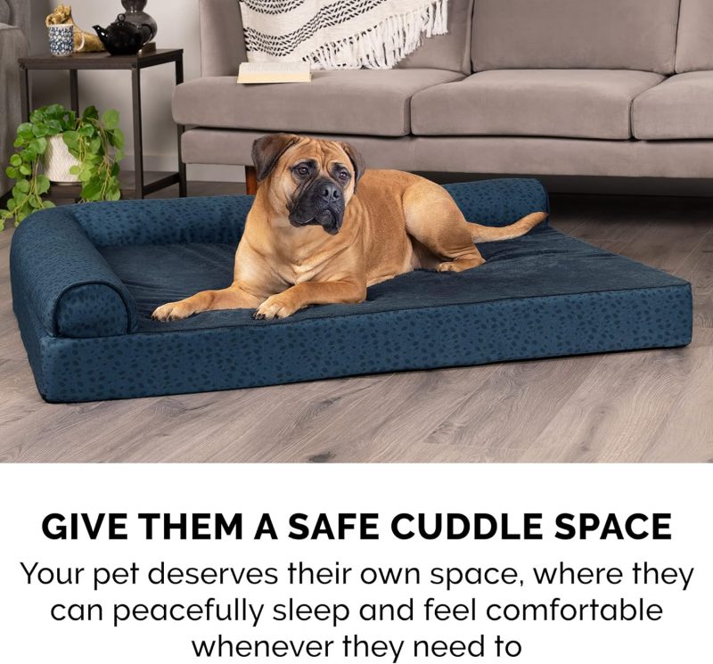 Furhaven Orthopedic Dog Bed for Medium/Small Dogs w/ Removable Bolsters & Washable Cover, For Dogs Up to 35 lbs - Plush & Almond - Image 52