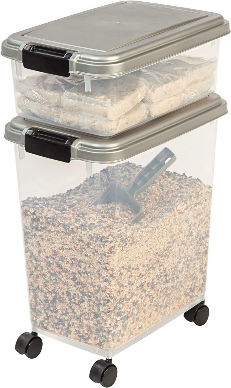 IRIS USA Airtight Pet Food/Treat Storage Container Combo, Blue - Image 89