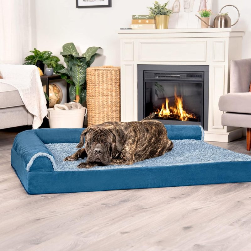 Furhaven Orthopedic Dog Bed for Medium/Small Dogs w/ Removable Bolsters & Washable Cover, For Dogs Up to 35 lbs - Plush & Almond - Image 545