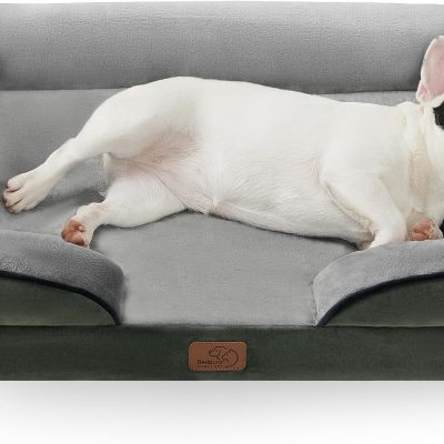 Bedsure Orthopedic Dog Bed for Medium Dogs -Foam Sofa with Removable Washable Cover, Waterproof Lining and Nonskid Bottom Couch,