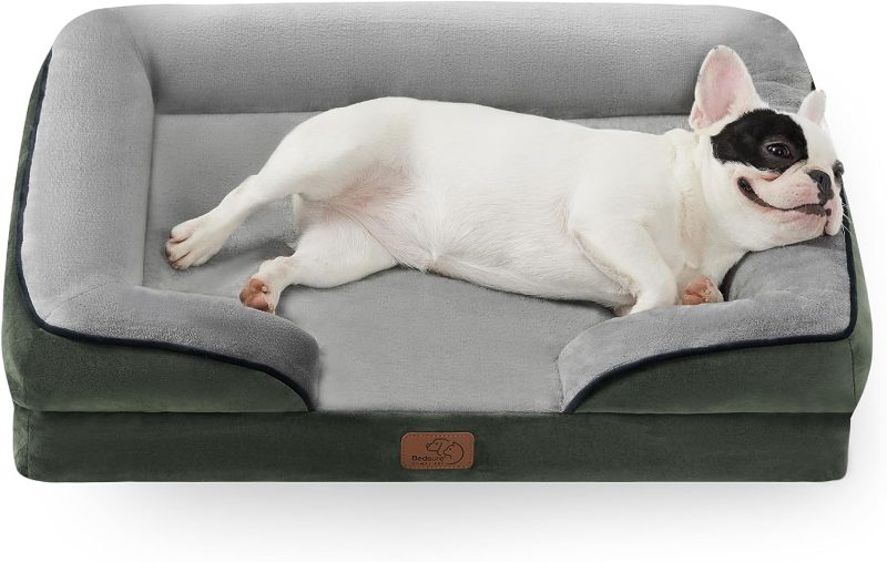 Bedsure Orthopedic Dog Bed for Medium Dogs -Foam Sofa with Removable Washable Cover, Waterproof Lining and Nonskid Bottom Couch,