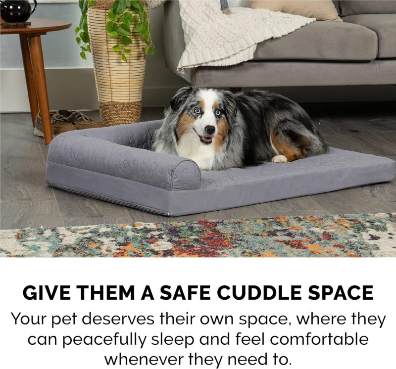 Furhaven Orthopedic Dog Bed for Medium/Small Dogs w/ Removable Bolsters & Washable Cover, For Dogs Up to 35 lbs - Plush & Almond - Image 486