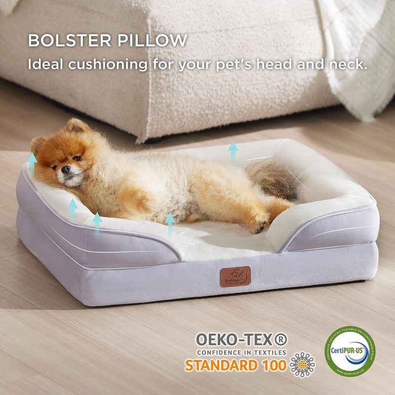 Bedsure Orthopedic Dog Bed for Medium Dogs -Foam Sofa with Removable Washable Cover, Waterproof Lining and Nonskid Bottom Couch, - Image 113