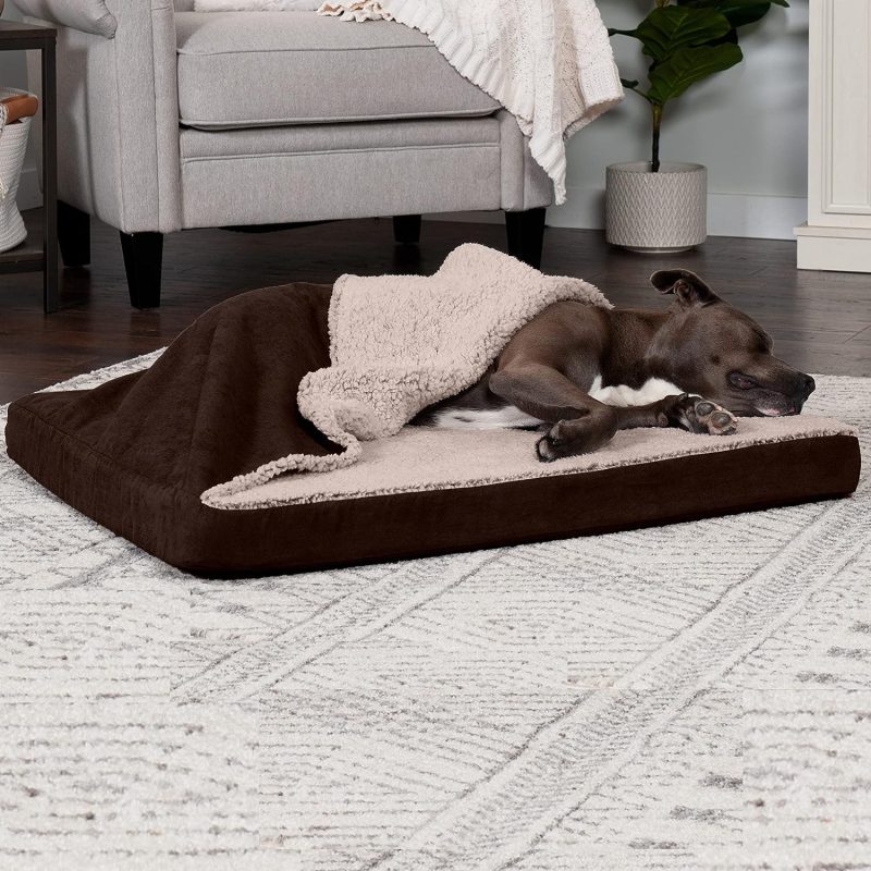 Furhaven Cooling Gel Dog Bed for Large Dogs w/ Removable Bolsters & Washable Cover, For Dogs Up to 95 lbs - Plush & Velvet Waves - Image 298