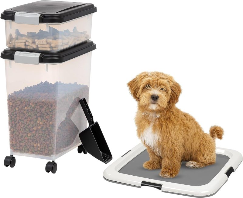 IRIS USA Airtight Pet Food/Treat Storage Container Combo, Blue - Image 54