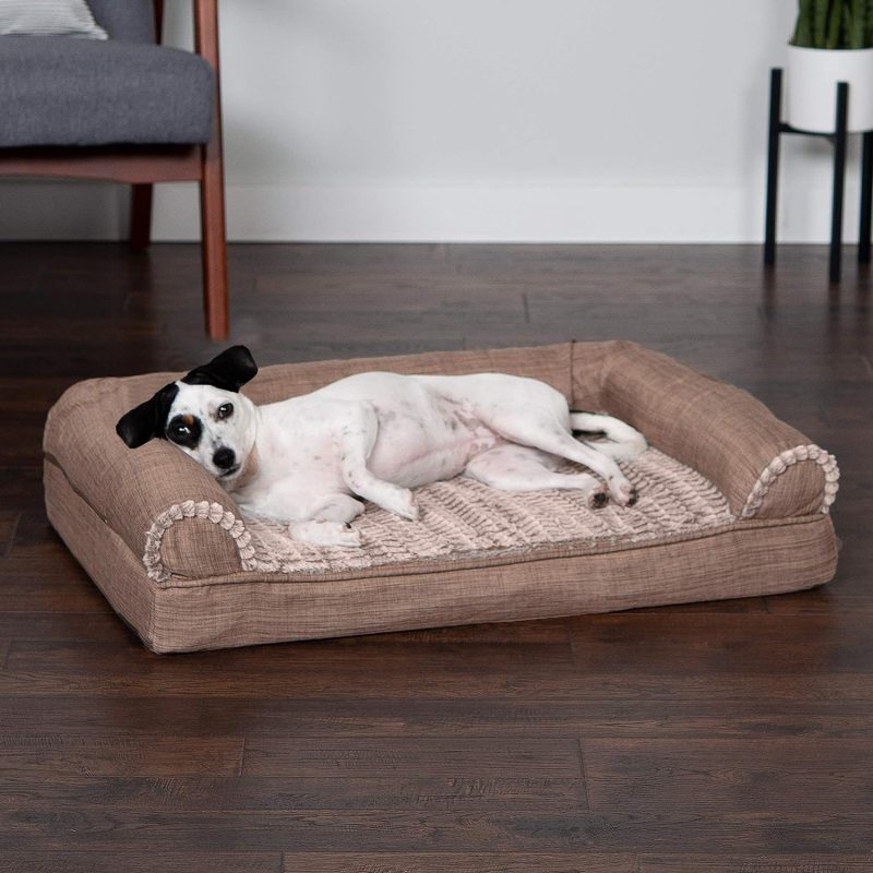 Furhaven Cooling Gel Dog Bed for Large Dogs w/ Removable Bolsters & Washable Cover, For Dogs Up to 95 lbs - Plush & Velvet Waves - Image 365