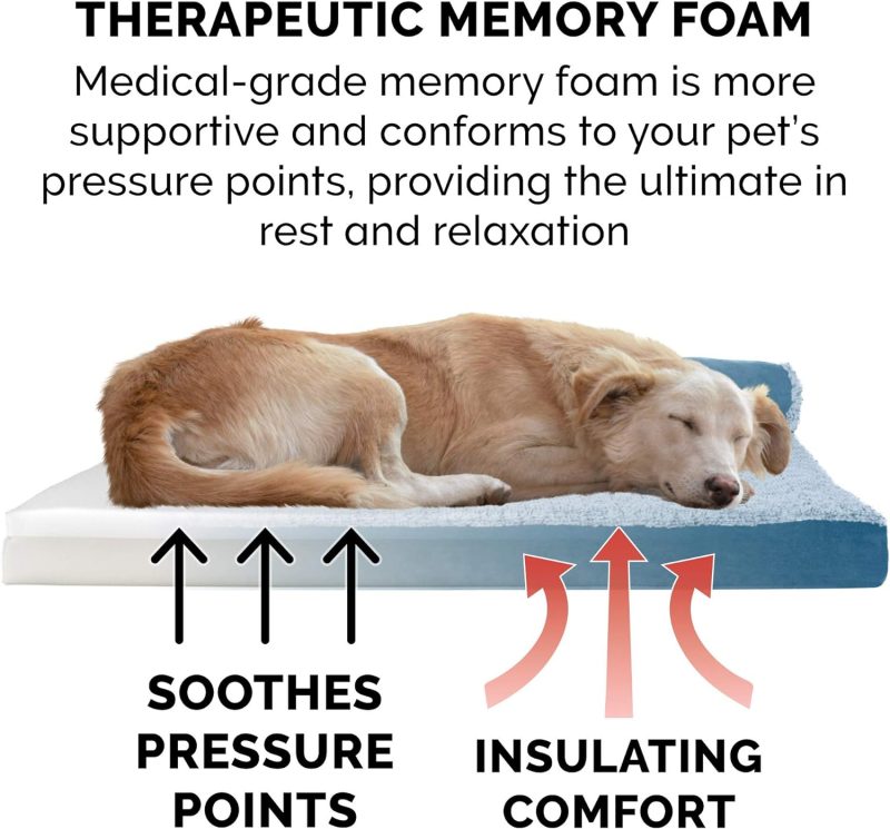 Furhaven Orthopedic Dog Bed for Medium/Small Dogs w/ Removable Bolsters & Washable Cover, For Dogs Up to 35 lbs - Plush & Almond - Image 68