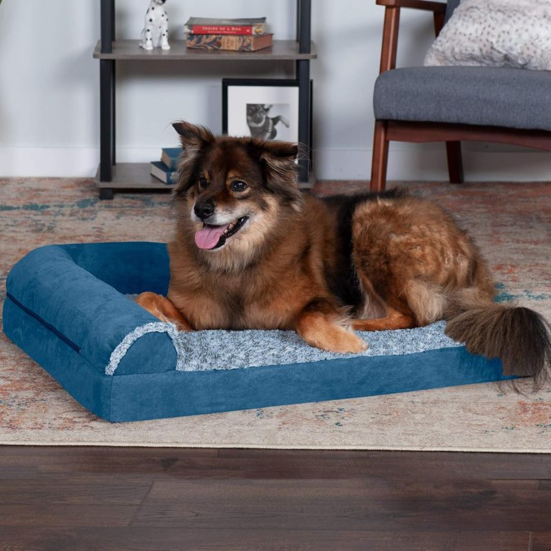 Furhaven Orthopedic Dog Bed for Medium/Small Dogs w/ Removable Bolsters & Washable Cover, For Dogs Up to 35 lbs - Plush & Almond - Image 417