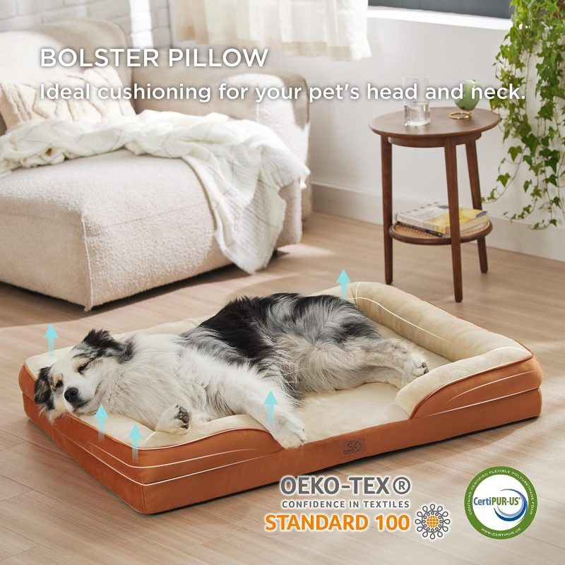 Bedsure Orthopedic Dog Bed for Medium Dogs -Foam Sofa with Removable Washable Cover, Waterproof Lining and Nonskid Bottom Couch, - Image 28