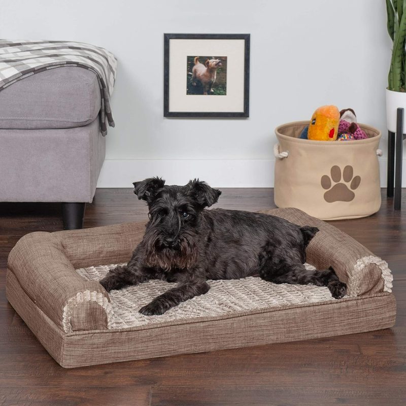 Furhaven Cooling Gel Dog Bed for Large Dogs w/ Removable Bolsters & Washable Cover, For Dogs Up to 95 lbs - Plush & Velvet Waves - Image 405