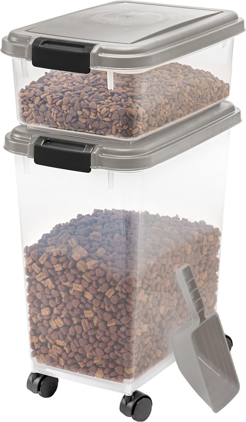IRIS USA Airtight Pet Food/Treat Storage Container Combo, Blue - Image 46