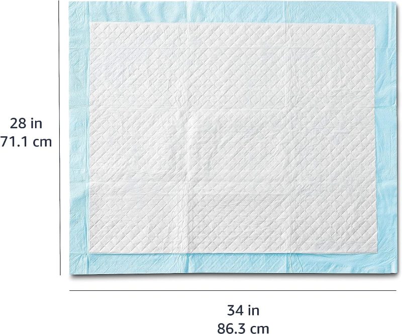 Amazon Basics Dog and Puppy Pee Pads with Leak-Proof Quick-Dry Design for Potty Training, Standard Absorbency, Regular Size, 22 - Image 2
