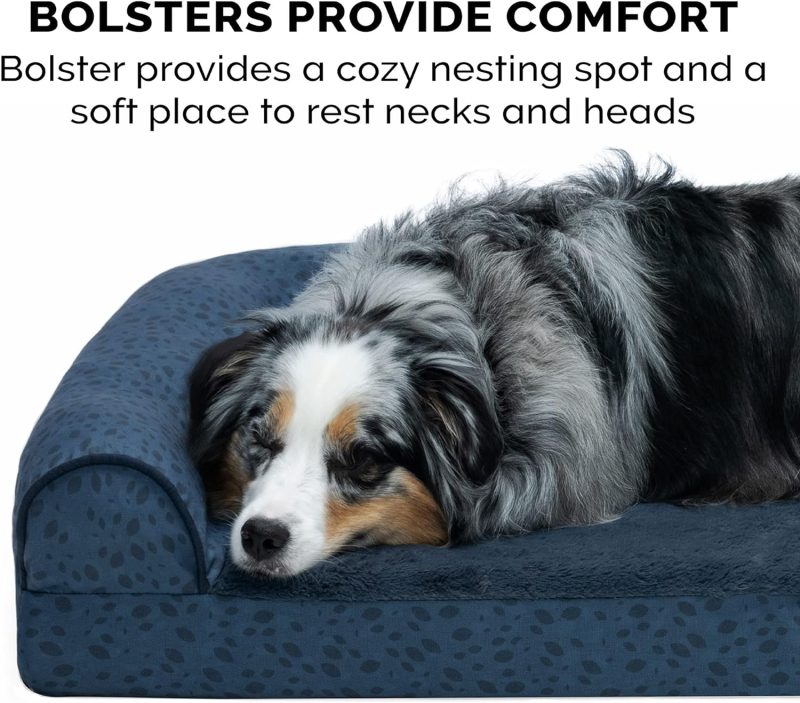 Furhaven Orthopedic Dog Bed for Medium/Small Dogs w/ Removable Bolsters & Washable Cover, For Dogs Up to 35 lbs - Plush & Almond - Image 53