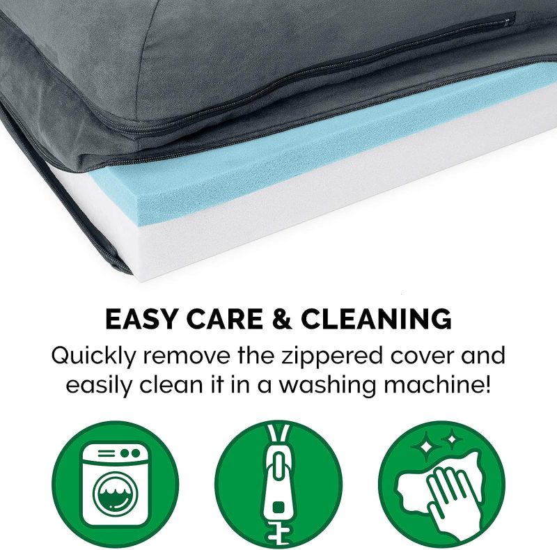 Furhaven Orthopedic Dog Bed for Medium/Small Dogs w/ Removable Bolsters & Washable Cover, For Dogs Up to 35 lbs - Plush & Almond - Image 201