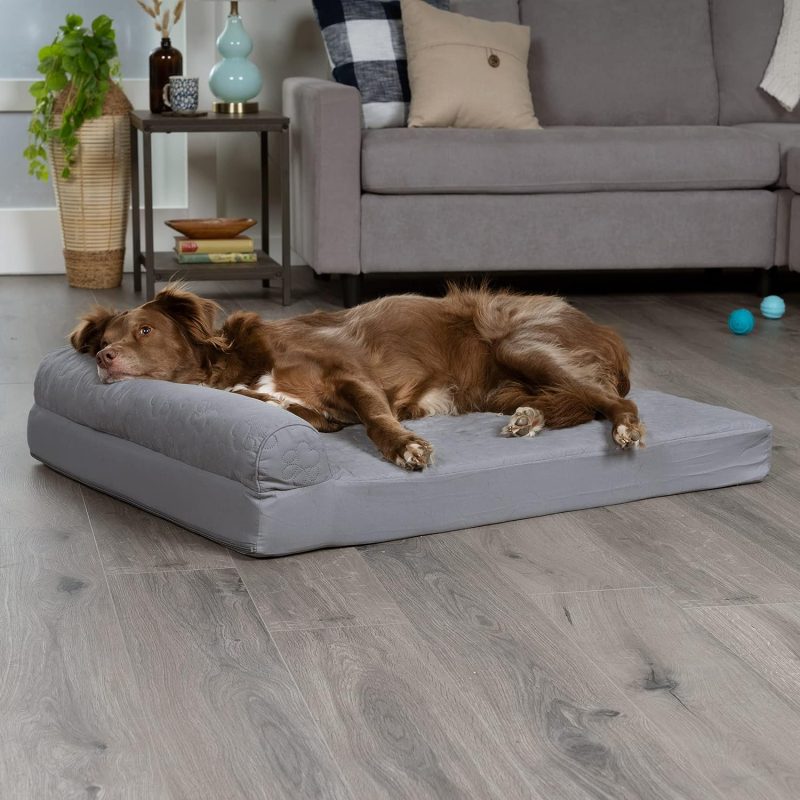 Furhaven Orthopedic Dog Bed for Medium/Small Dogs w/ Removable Bolsters & Washable Cover, For Dogs Up to 35 lbs - Plush & Almond - Image 307