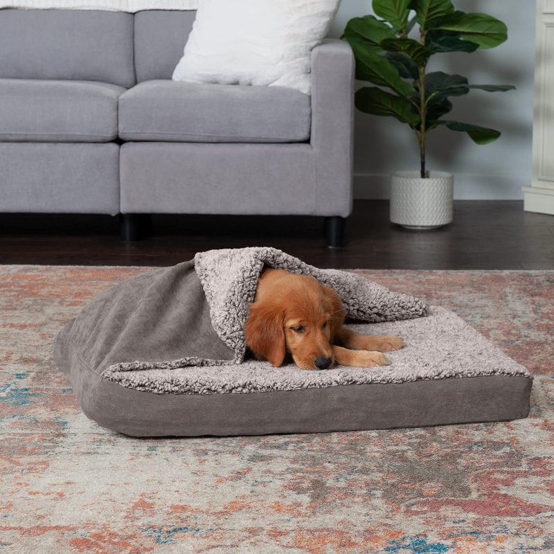 Furhaven Cooling Gel Dog Bed for Large Dogs w/ Removable Bolsters & Washable Cover, For Dogs Up to 95 lbs - Plush & Velvet Waves - Image 108