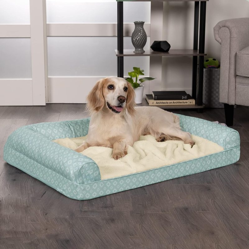 Furhaven Cooling Gel Dog Bed for Large Dogs w/ Removable Bolsters & Washable Cover, For Dogs Up to 95 lbs - Plush & Velvet Waves - Image 268