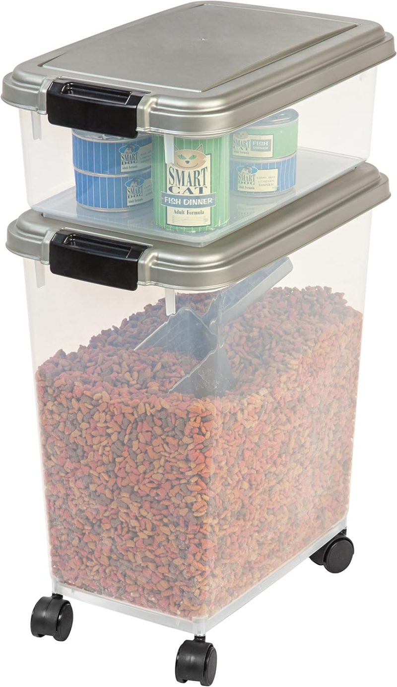 IRIS USA Airtight Pet Food/Treat Storage Container Combo, Blue - Image 88