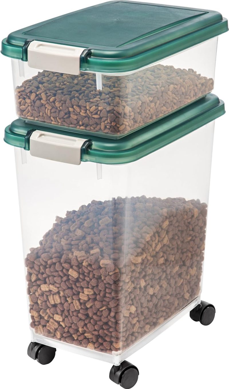 IRIS USA Airtight Pet Food/Treat Storage Container Combo, Blue - Image 7