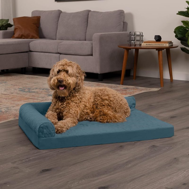 Furhaven Orthopedic Dog Bed for Medium/Small Dogs w/ Removable Bolsters & Washable Cover, For Dogs Up to 35 lbs - Plush & Almond - Image 151