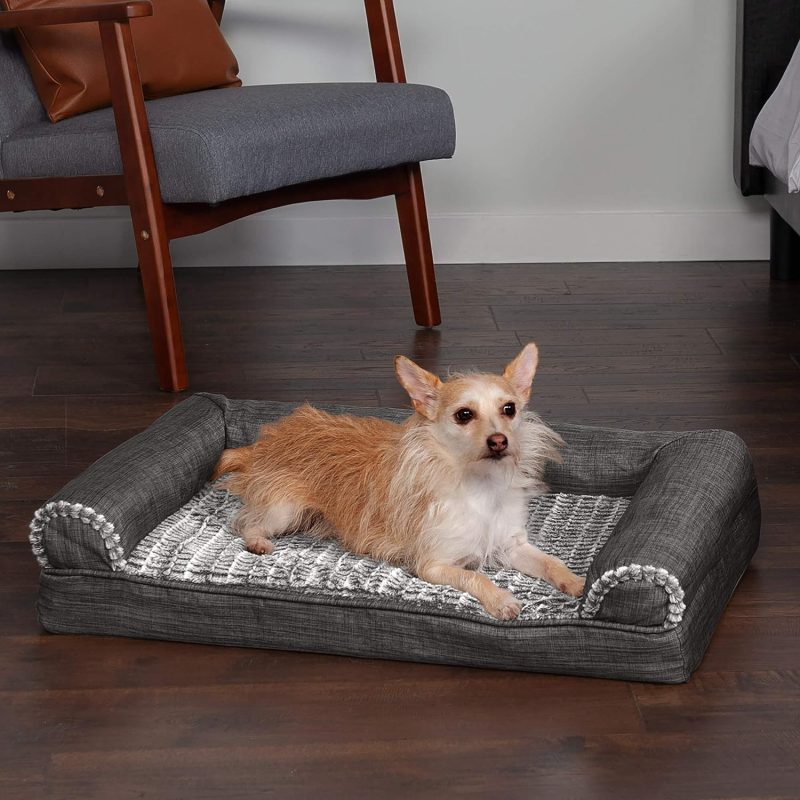 Furhaven Cooling Gel Dog Bed for Large Dogs w/ Removable Bolsters & Washable Cover, For Dogs Up to 95 lbs - Plush & Velvet Waves - Image 63