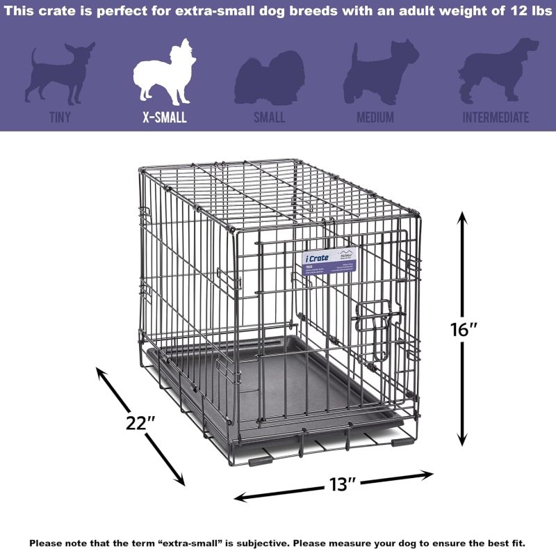 MidWest Homes for Pets Newly Enhanced Single & Double Door iCrate Dog Crate, Includes Leak-Proof Pan, Floor Protecting Feet , - Image 75
