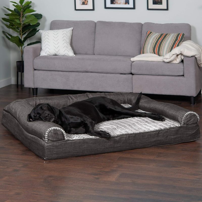 Furhaven Cooling Gel Dog Bed for Large Dogs w/ Removable Bolsters & Washable Cover, For Dogs Up to 95 lbs - Plush & Velvet Waves - Image 211