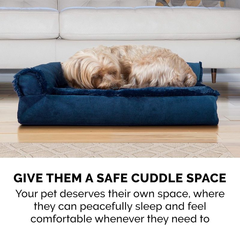 Furhaven Orthopedic Dog Bed for Medium/Small Dogs w/ Removable Bolsters & Washable Cover, For Dogs Up to 35 lbs - Plush & Almond - Image 93