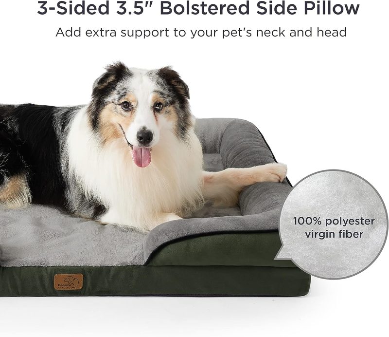 Bedsure Orthopedic Dog Bed for Medium Dogs -Foam Sofa with Removable Washable Cover, Waterproof Lining and Nonskid Bottom Couch, - Image 9