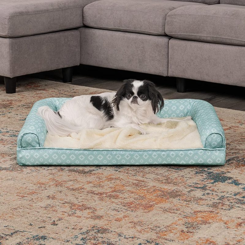 Furhaven Cooling Gel Dog Bed for Large Dogs w/ Removable Bolsters & Washable Cover, For Dogs Up to 95 lbs - Plush & Velvet Waves - Image 381