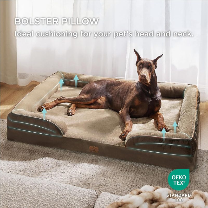Bedsure Orthopedic Dog Bed for Medium Dogs -Foam Sofa with Removable Washable Cover, Waterproof Lining and Nonskid Bottom Couch, - Image 303