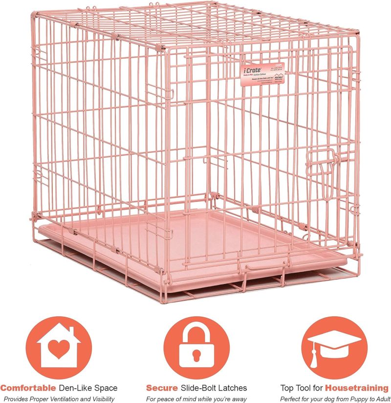 MidWest Homes for Pets Newly Enhanced Single & Double Door iCrate Dog Crate, Includes Leak-Proof Pan, Floor Protecting Feet , - Image 62