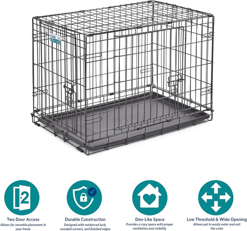 MidWest Homes for Pets Newly Enhanced Single & Double Door iCrate Dog Crate, Includes Leak-Proof Pan, Floor Protecting Feet , - Image 51