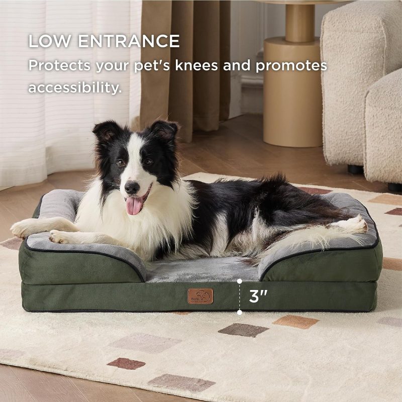 Bedsure Orthopedic Dog Bed for Medium Dogs -Foam Sofa with Removable Washable Cover, Waterproof Lining and Nonskid Bottom Couch, - Image 176