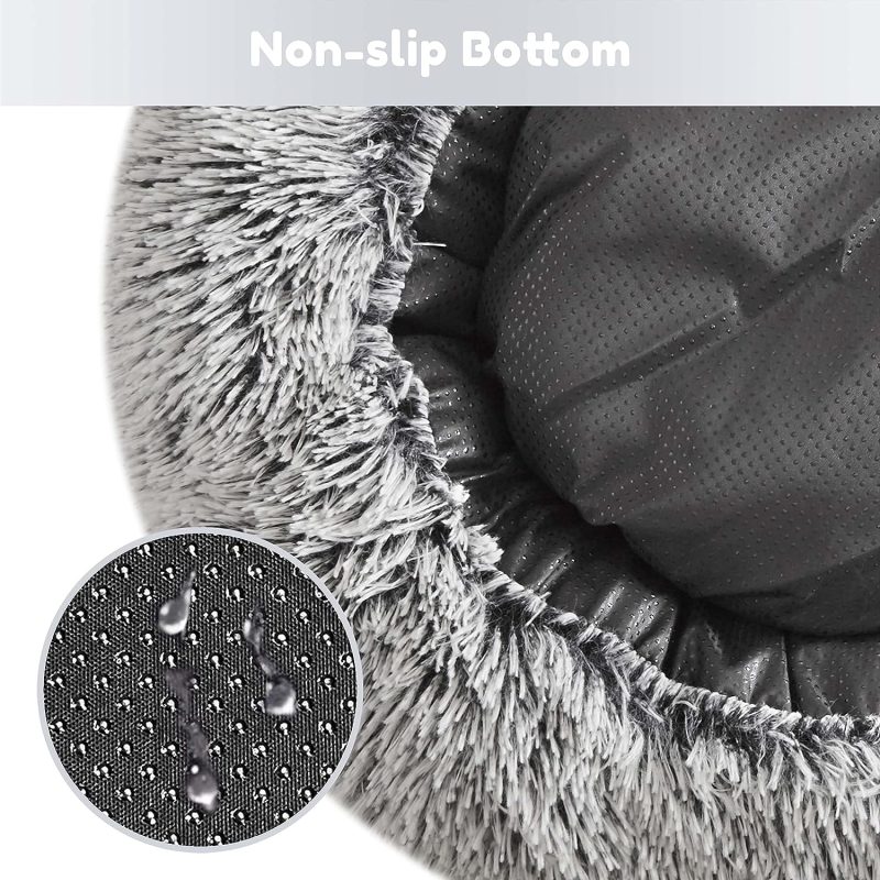 Calming Dog Bed & Cat Bed, Anti-Anxiety Donut Cuddler Warming Cozy Soft Round Fluffy Faux Fur Plush Cushion bed for Small Medium - Image 27