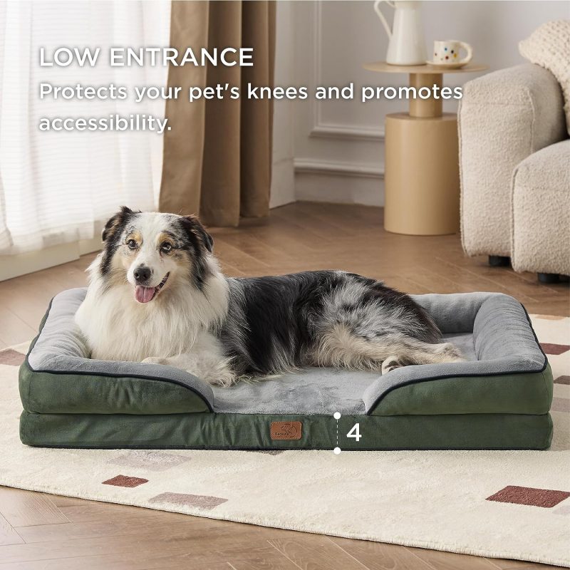 Bedsure Orthopedic Dog Bed for Medium Dogs -Foam Sofa with Removable Washable Cover, Waterproof Lining and Nonskid Bottom Couch, - Image 208