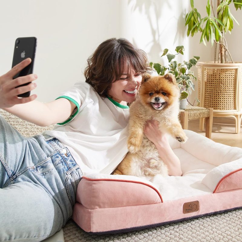 Bedsure Orthopedic Dog Bed for Medium Dogs -Foam Sofa with Removable Washable Cover, Waterproof Lining and Nonskid Bottom Couch, - Image 159
