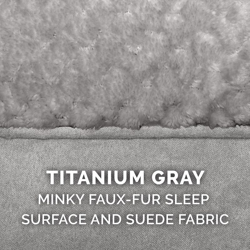 Furhaven Cooling Gel Dog Bed for Large Dogs w/ Removable Bolsters & Washable Cover, For Dogs Up to 95 lbs - Plush & Velvet Waves - Image 4