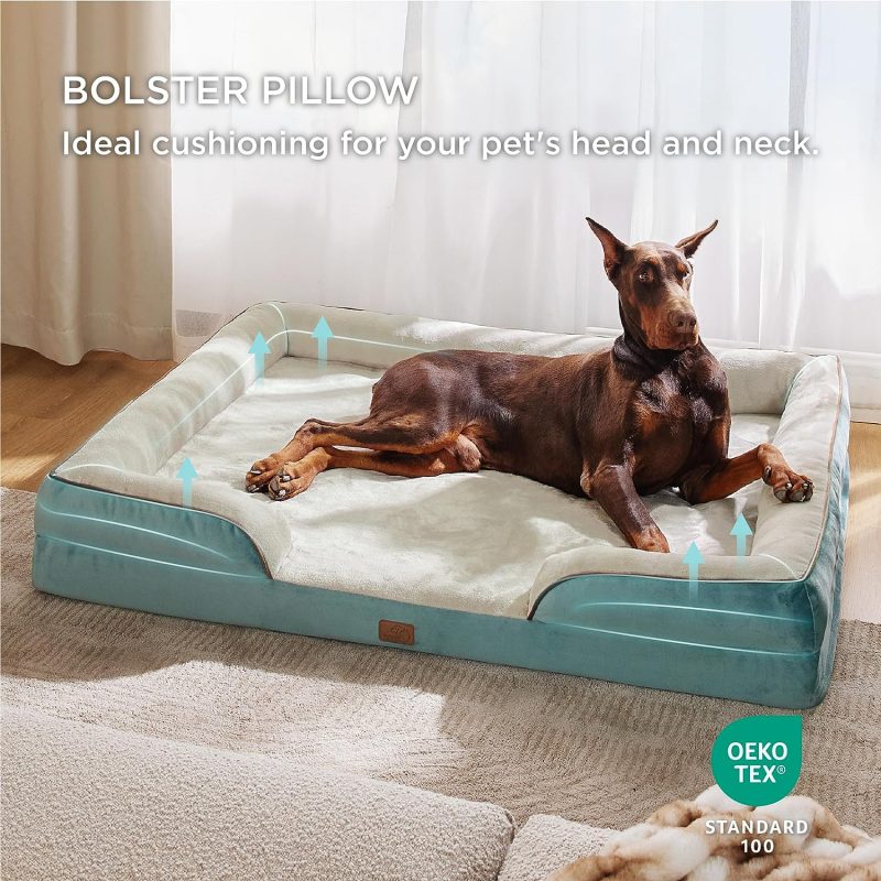 Bedsure Orthopedic Dog Bed for Medium Dogs -Foam Sofa with Removable Washable Cover, Waterproof Lining and Nonskid Bottom Couch, - Image 393