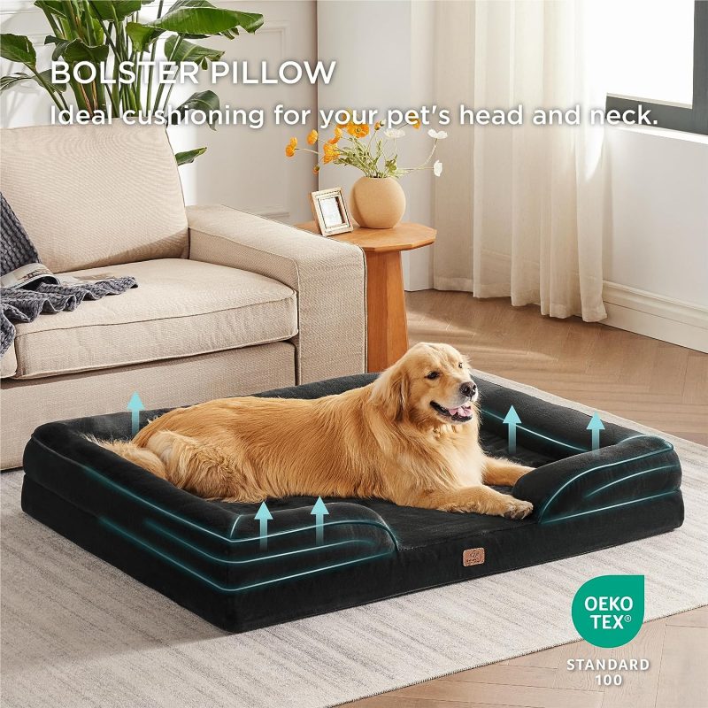 Bedsure Orthopedic Dog Bed for Medium Dogs -Foam Sofa with Removable Washable Cover, Waterproof Lining and Nonskid Bottom Couch, - Image 380