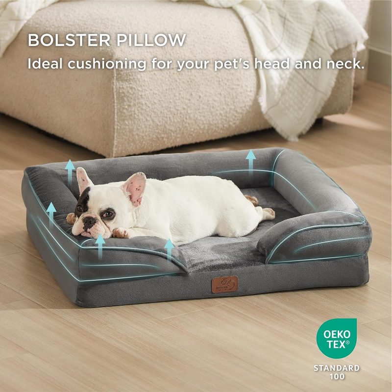 Bedsure Orthopedic Dog Bed for Medium Dogs -Foam Sofa with Removable Washable Cover, Waterproof Lining and Nonskid Bottom Couch, - Image 182