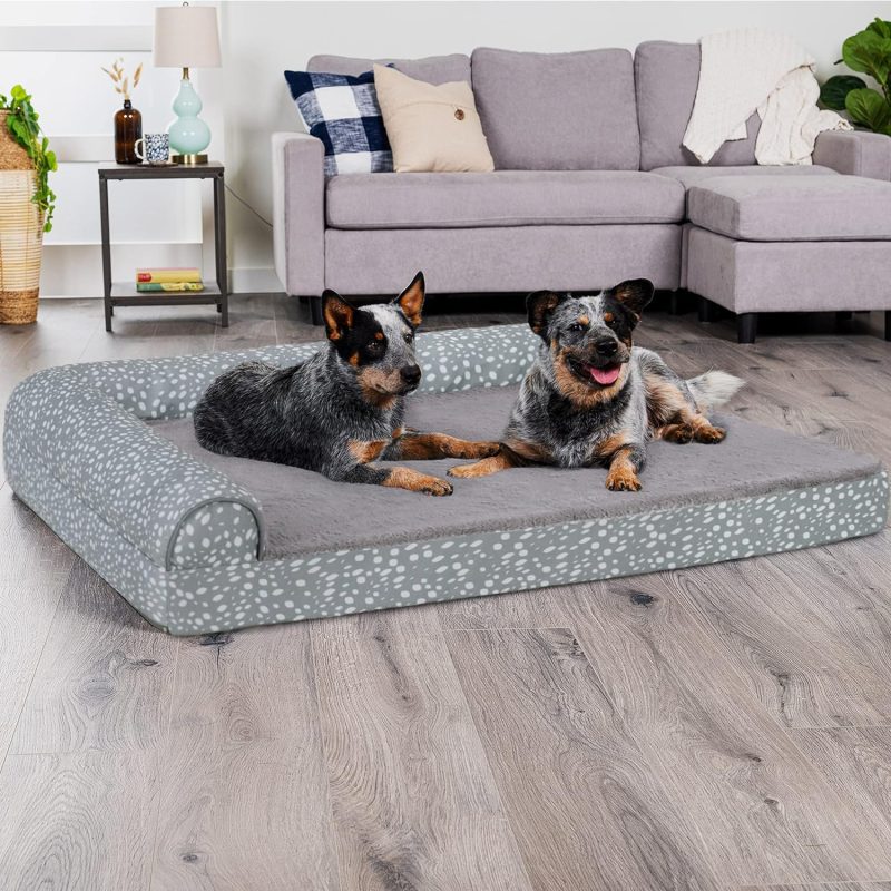 Furhaven Orthopedic Dog Bed for Medium/Small Dogs w/ Removable Bolsters & Washable Cover, For Dogs Up to 35 lbs - Plush & Almond - Image 433
