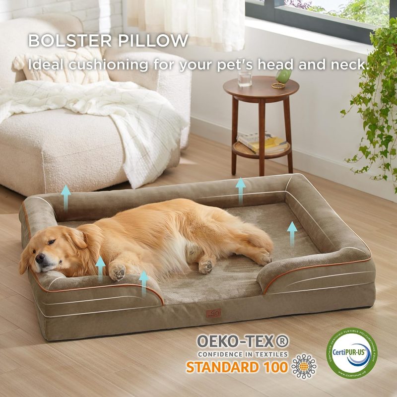 Bedsure Orthopedic Dog Bed for Medium Dogs -Foam Sofa with Removable Washable Cover, Waterproof Lining and Nonskid Bottom Couch, - Image 60