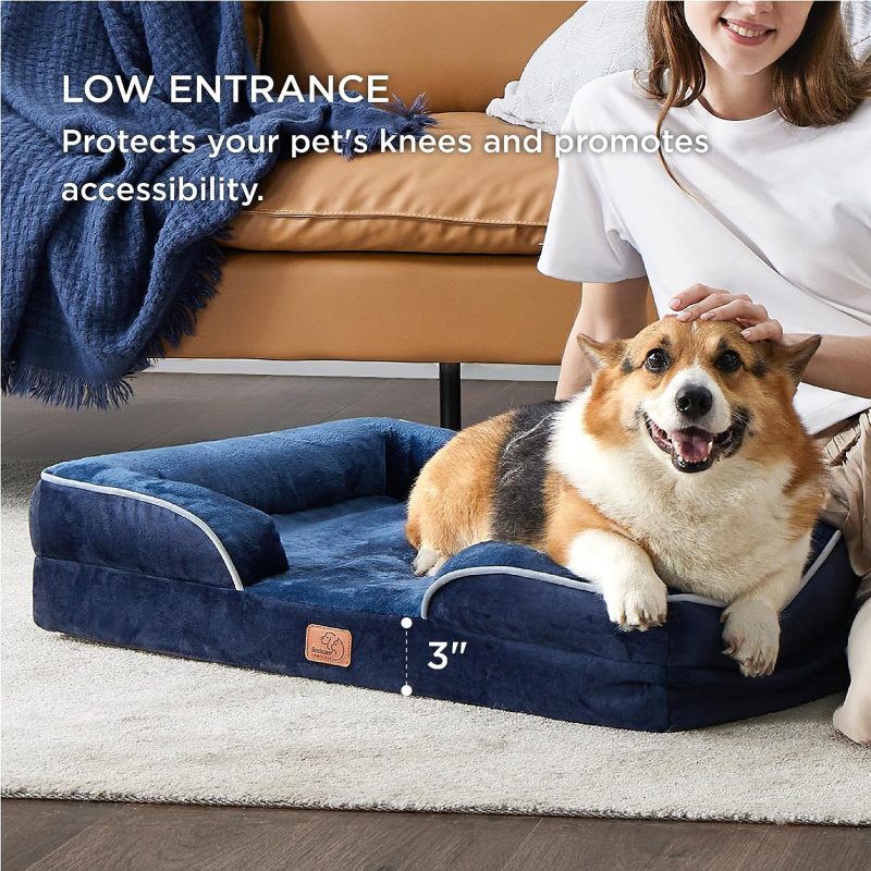Bedsure Orthopedic Dog Bed for Medium Dogs -Foam Sofa with Removable Washable Cover, Waterproof Lining and Nonskid Bottom Couch, - Image 256